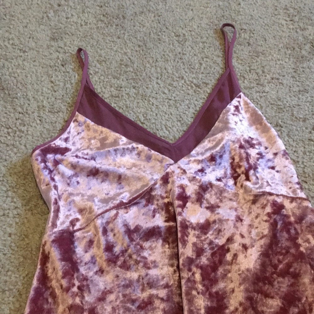 Pink Velvet Slip Dress - Picture 4 of 8